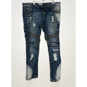 Smoke Rise Jeans Relaxed Straight Flaps Gray Grunge Y2K 90s Mens 40x34